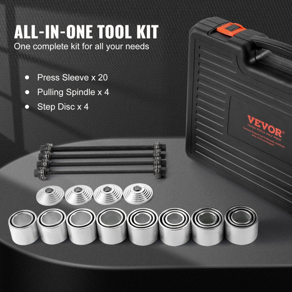 28 PCS Pull and Press Sleeve Kit Steel Bush Bearing Removal Installation