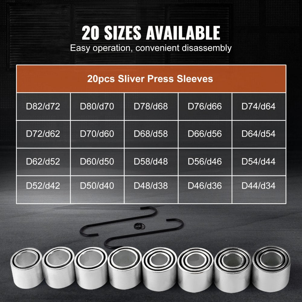 28 PCS Pull and Press Sleeve Kit Steel Bush Bearing Removal Installation