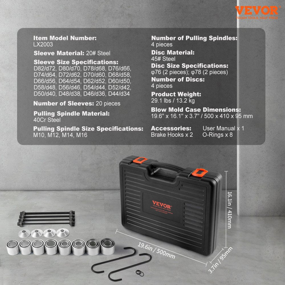 28 PCS Pull and Press Sleeve Kit Steel Bush Bearing Removal Installation