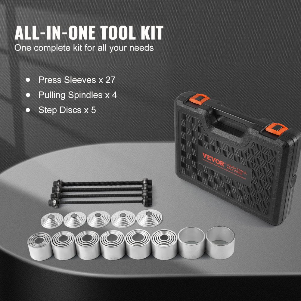 36 PCS Pull and Press Sleeve Kit Steel Bush Bearing Removal Installation