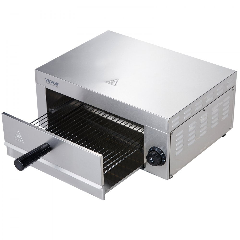 Electric Countertop Pizza Oven 12-inch, 1500W Commercial Pizza Oven with 0-60 Minutes Timer, Stainless Steel Pizza Maker with Removable Crumb Tray for Commercial and Home Use, ETL Certified