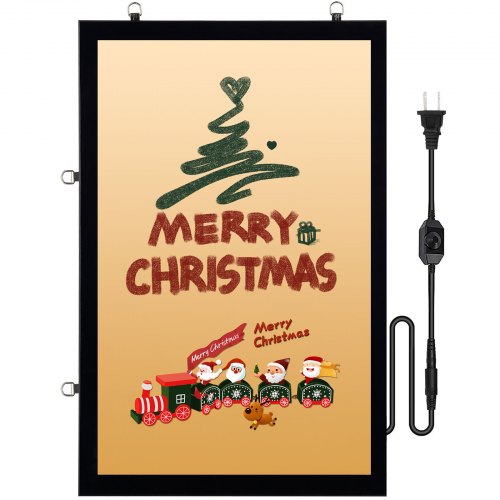 LED Poster Frame - Black 27x40\ Aluminum with Backlighting for Advertising Display, Wall Sign, Single Unit (Horizontal/Vertical)