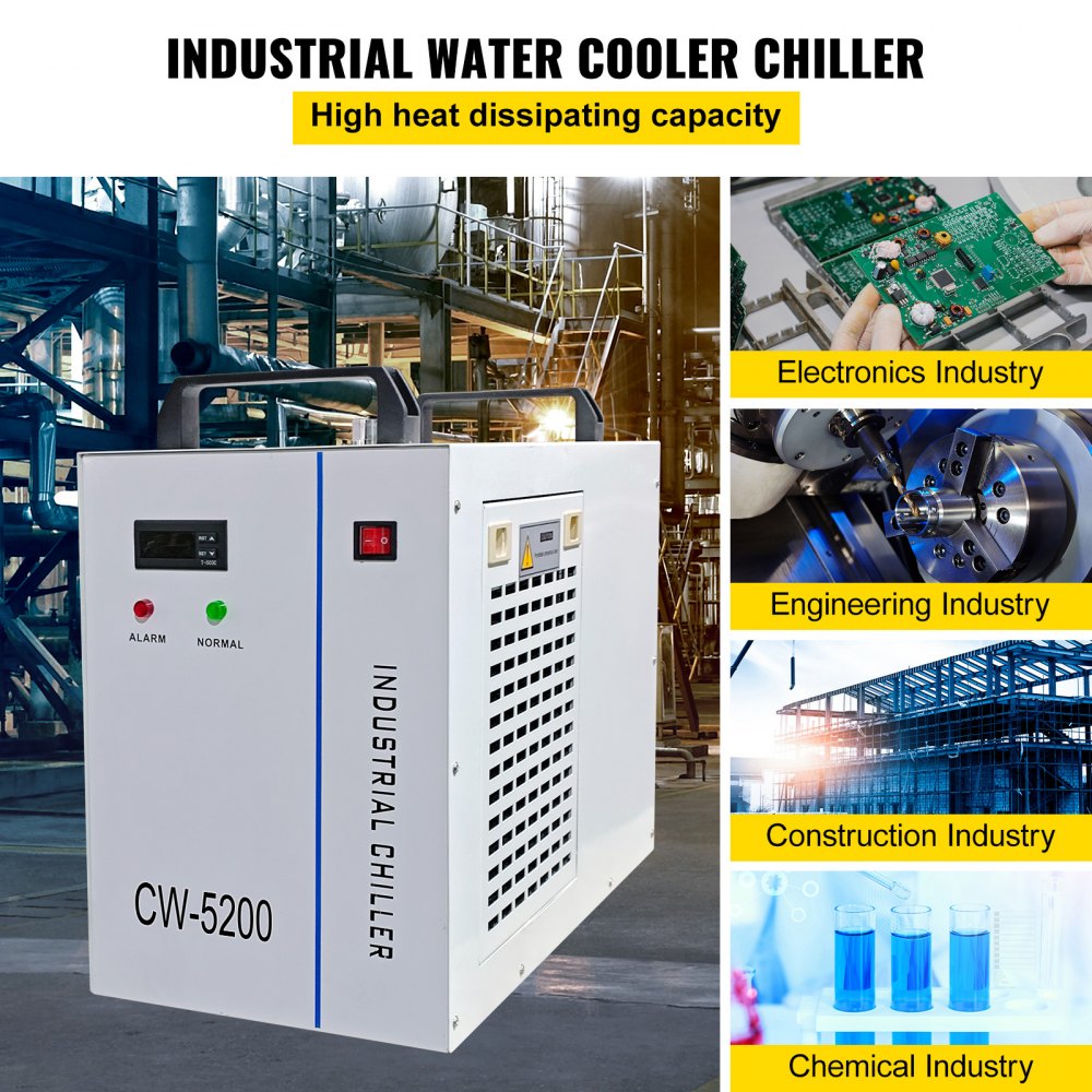 Bostome CW5200DG industrial water chiller with a 6L tank and dual cooling fans for laser engravers.