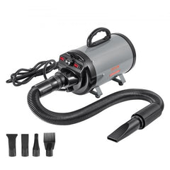 Bostome Dog Grooming Dryer in grey and black with adjustable speed and temperature settings.