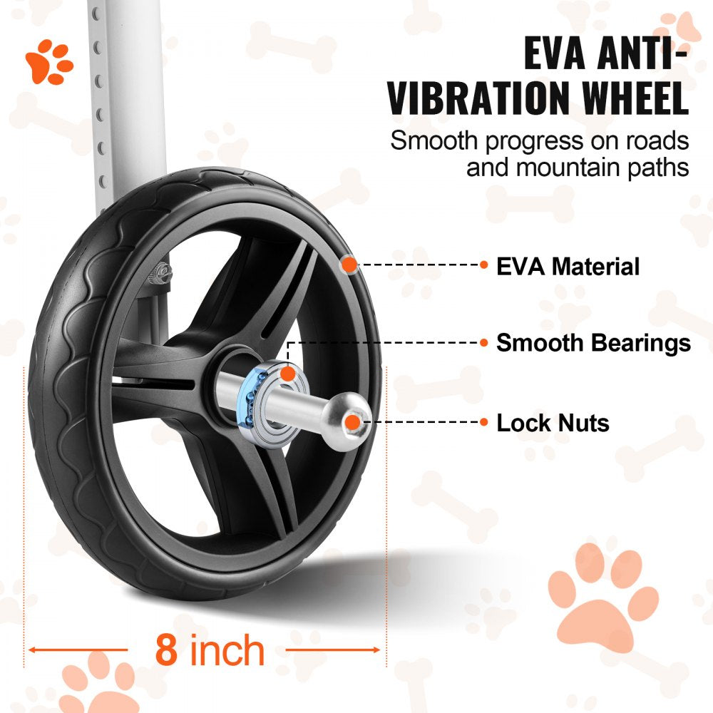 2 Wheels Dog Wheelchair for Back Legs, Pet Wheelchair Lightweight & Adjustable Assisting in Healing,  Dog Cart/Wheelchair for Injured, Disabled, Paralysis, Hind Limb Weak Pet(L)