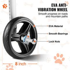 2 Wheels Dog Wheelchair for Back Legs, Pet Wheelchair Lightweight & Adjustable Assisting in Healing,  Dog Cart/Wheelchair for Injured, Disabled, Paralysis, Hind Limb Weak Pet(L)