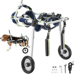 2 Wheels Dog Wheelchair for Back Legs, Pet Wheelchair Lightweight & Adjustable Assisting in Healing,  Dog Cart/Wheelchair for Injured, Disabled, Paralysis, Hind Limb Weak Pet(XS)