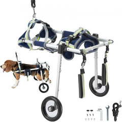 2 Wheels Dog Wheelchair for Back Legs, Pet Wheelchair Lightweight & Adjustable Assisting in Healing,  Dog Cart/Wheelchair for Injured, Disabled, Paralysis, Hind Limb Weak Pet(S)