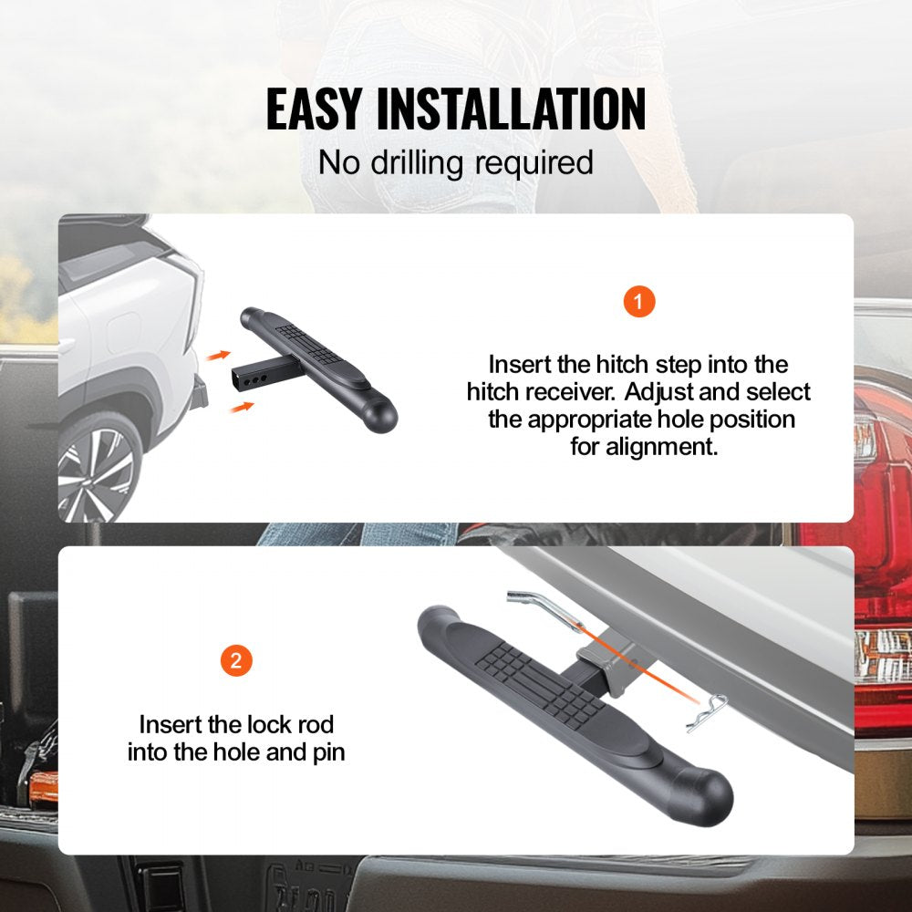 Hitch Step for 2" Receiver Universal Trailer Tow Rear Bumper Guard Steel