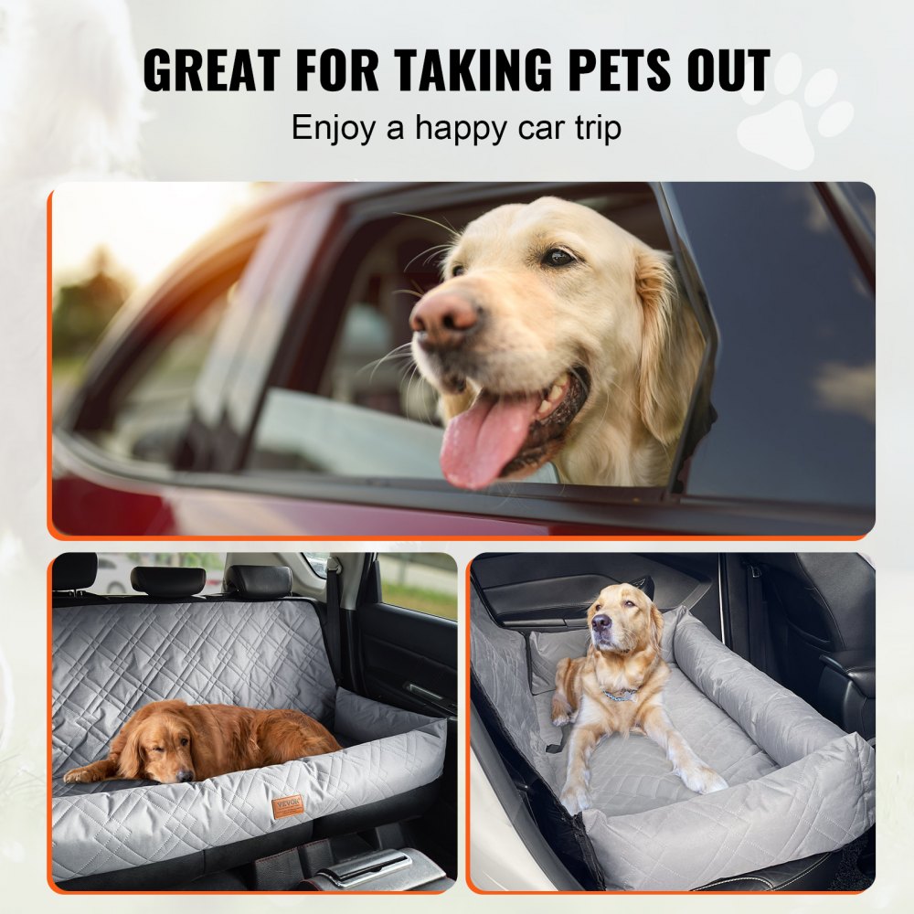 Dog Booster Car Seat Pet Car Seat for Medium Large Dog up to 100 lbs Gray