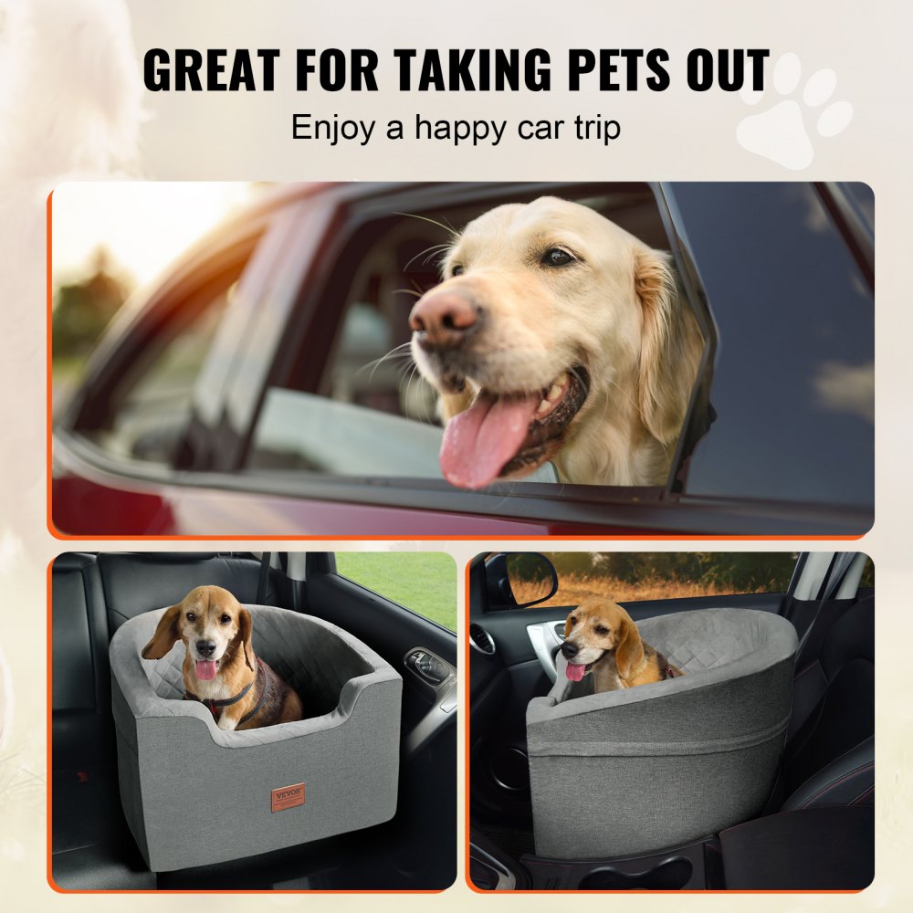 Dog Booster Car Seat Pet Car Seat for Small Medium Dog up to 55 lbs Gray
