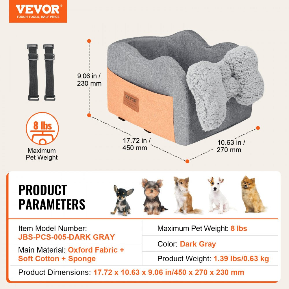Center Console Dog Car Seat Dog Booster Car Seat for Small Dog 8 lbs