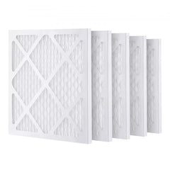 Pack of five 15.75" x 15.75" white protective pre-filters for air scrubbers, shown stacked.