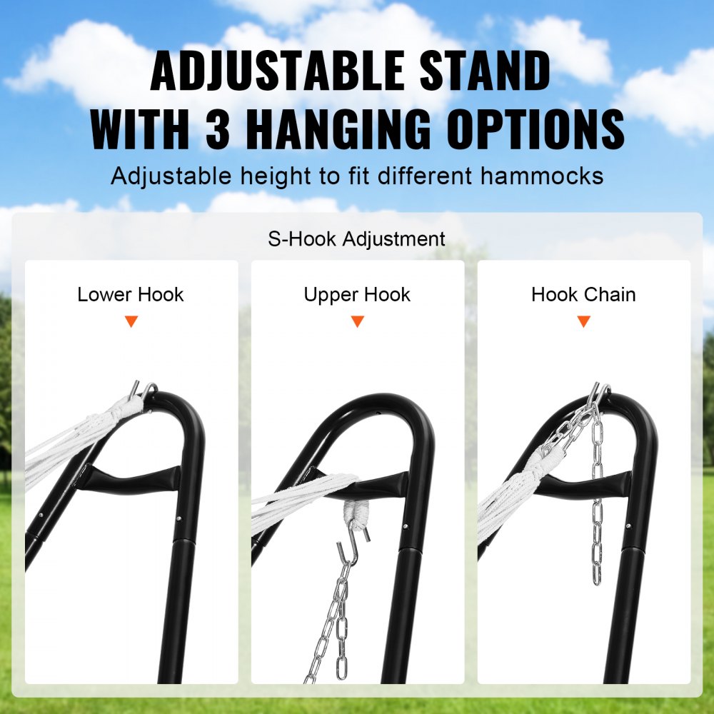 Steel Hammock Stand 550lbs Capacity Hammock Frame Fits 7.5-13.5ft Hammocks