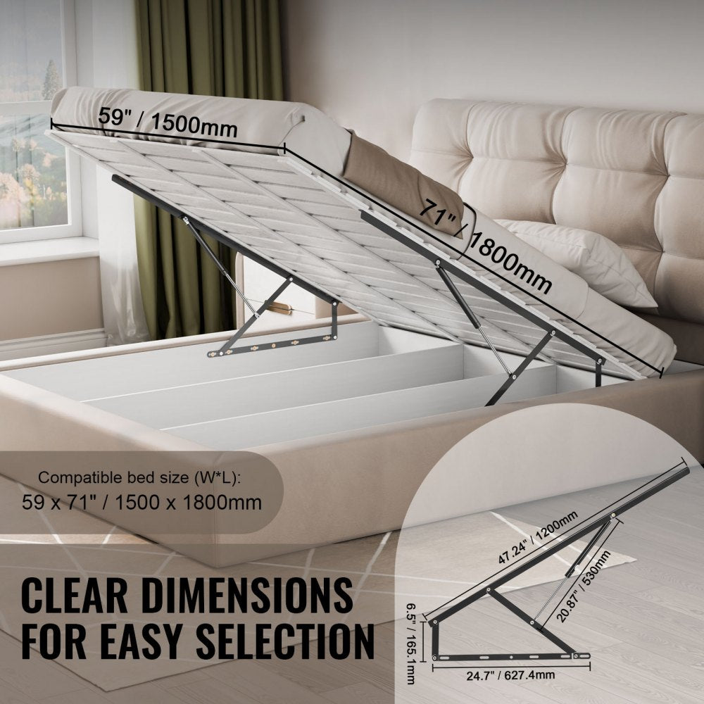 Bed Lift 59x71 in Compatible Bed Size 154 lbs Load DIY Wall Bed Hardware