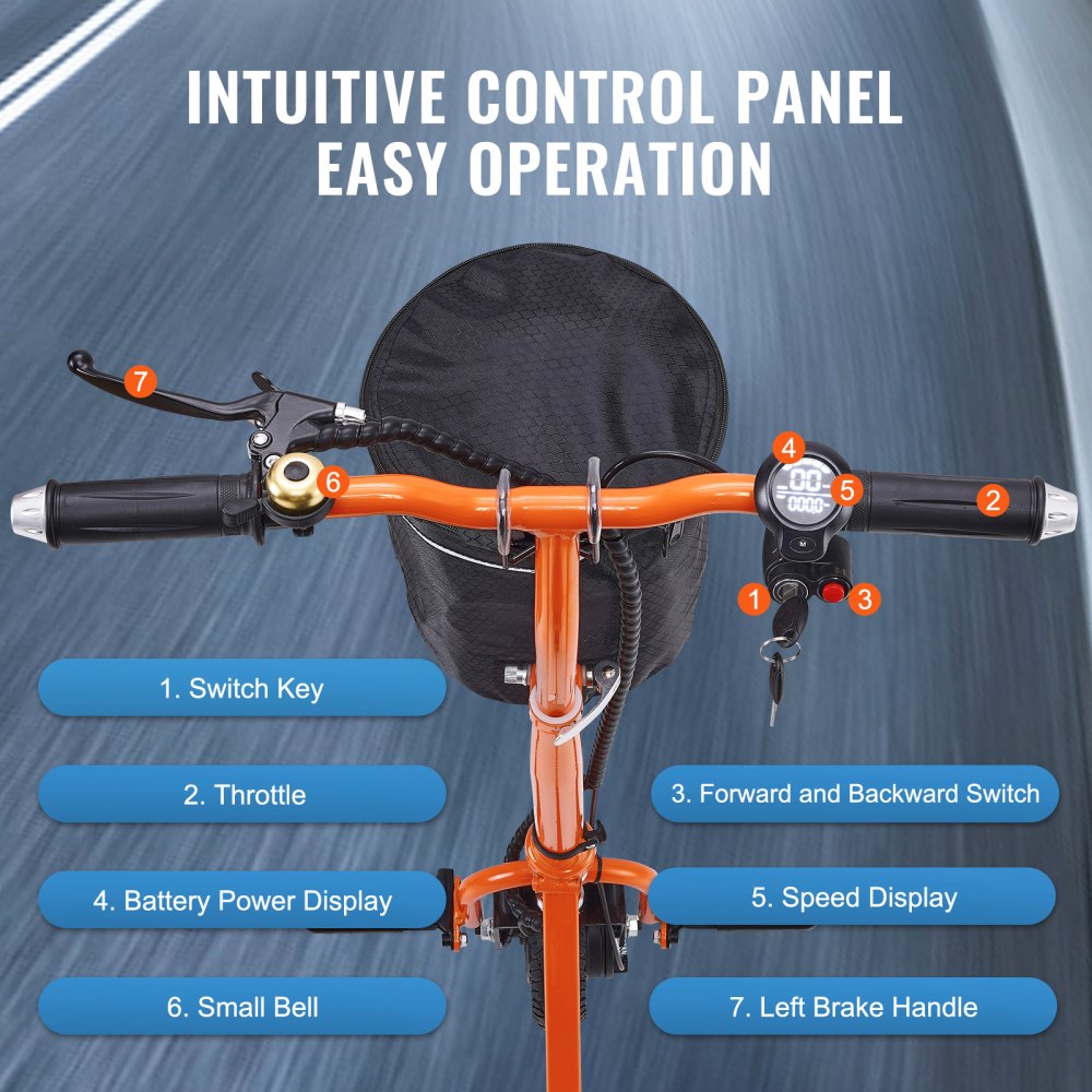 Foldable 3 Wheel Mobility Scooter for Seniors, Portable Electric Powered Mobility Scooter with 12 Mile Long Range, All Terrain Travel Wheelchair with 48V Lithium-ion Battery, Max Support 330LBS