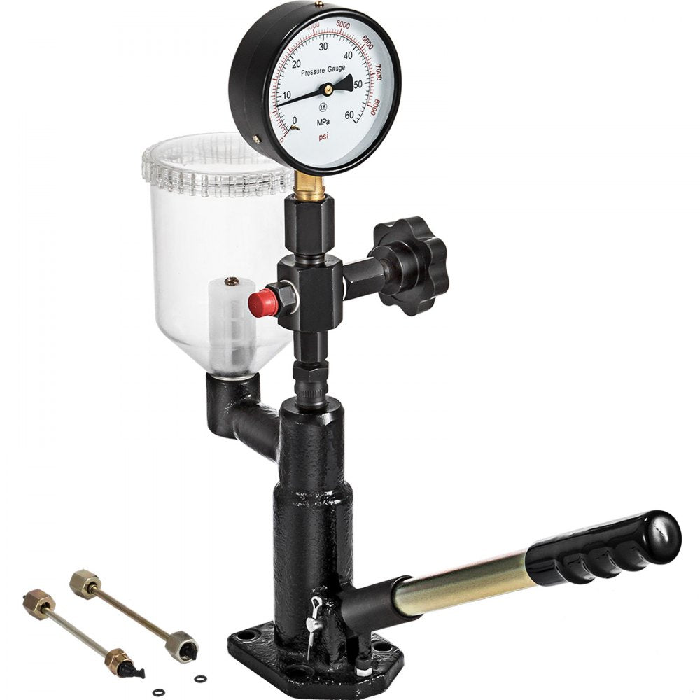 400Bar 6000PSI Diesel Fuel Injector Tester Diesel Injector Nozzle Tester with Dual Scale Gauge to Adjust Injector Nozzle Pressure and Testing Diesel Injector Nozzle Pop Pressure Tester