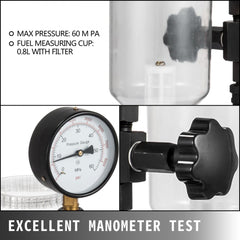 400Bar 6000PSI Diesel Fuel Injector Tester Diesel Injector Nozzle Tester with Dual Scale Gauge to Adjust Injector Nozzle Pressure and Testing Diesel Injector Nozzle Pop Pressure Tester
