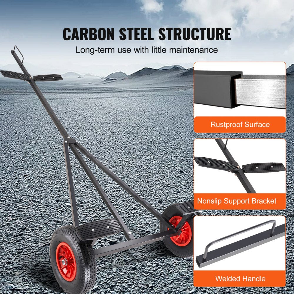 Boat Trailer Dolly, 420lbs Load Capacity, Carbon Steel Trailer Mover with 96``-116`` Adjustable Length, 16`` Pneumatic Tires & Nonslip Support Bracket, for Moving Kayak Motorboat Fishing Boat