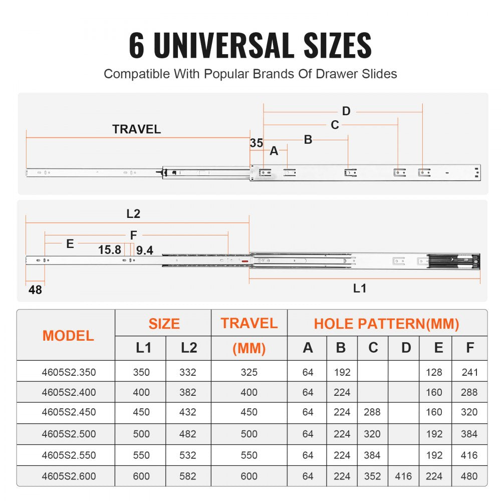 10 Pairs of 24 Inch Drawer Slides Side Mount Rails, Heavy Duty Full Extension Steel Track, Soft-Close Noiseless Guide Glides Cabinet Kitchen Runners with Ball Bearing, 100 Lbs Load Capacity