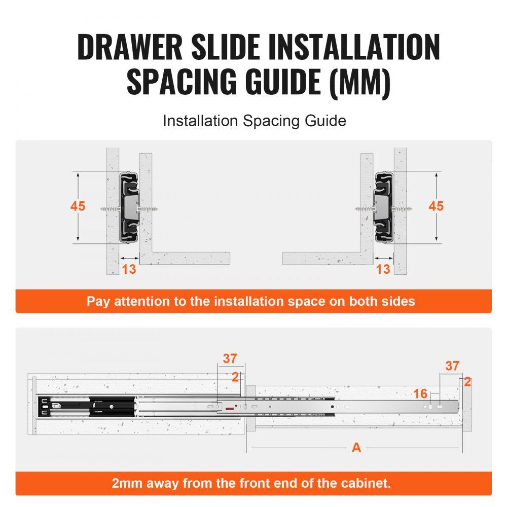 6 Pairs of 20 Inch Drawer Slides Side Mount Rails, Heavy Duty Full Extension Steel Track, Soft-Close Noiseless Guide Glides Cabinet Kitchen Runners with Ball Bearing, 100 Lbs Load Capacity