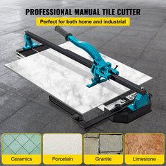 Bostome 39" single rail manual tile cutter with laser guide and ergonomic handle.