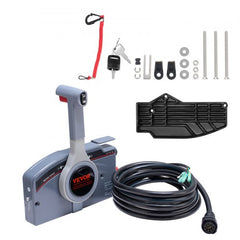 Boat Throttle Control, 703-48205-16 Side-Mounted Outboard Remote Control Box for Yamaha 4-Stroke, Marine Throttle Control Box with Power Trim Switch, 16.6 ft Harness 10 Pin, and Lanyard