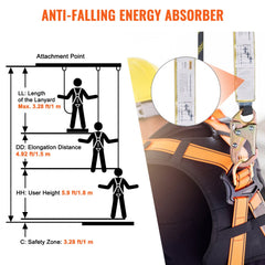 Bostome 100ft vertical lifeline assembly with polyester rope and steel snap hooks for fall protection.