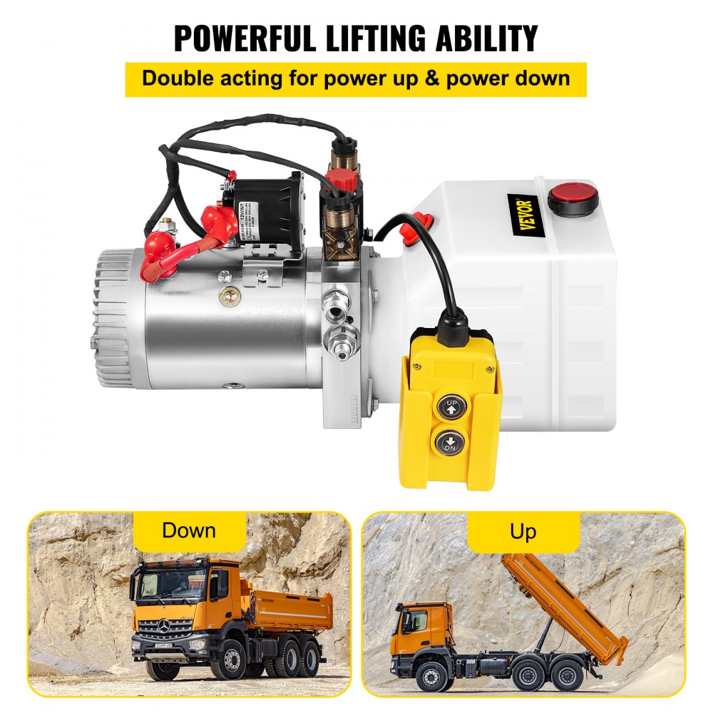 3 Quart Double Acting Hydraulic Pump Dump Trailer 12v Unit Pack Control Kit