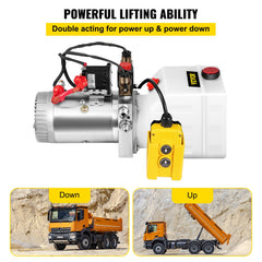 3 Quart Double Acting Hydraulic Pump Dump Trailer 12v Unit Pack Control Kit