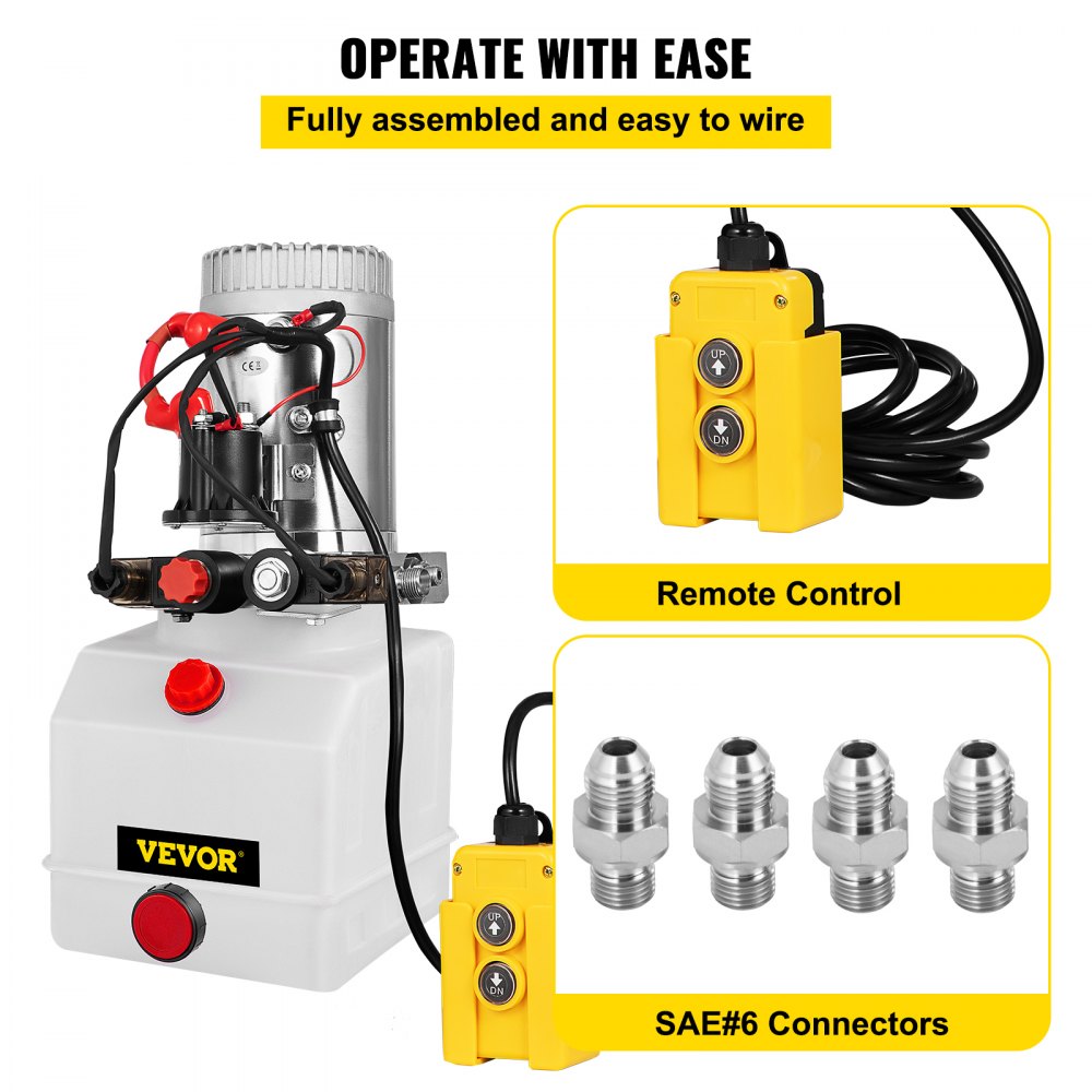 3 Quart Double Acting Hydraulic Pump Dump Trailer 12v Unit Pack Control Kit