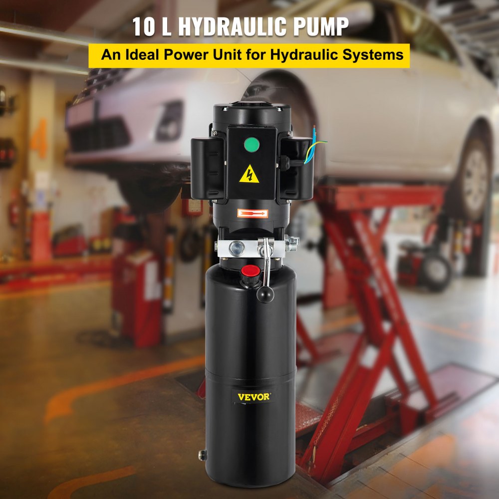110V 2.64 Gallon Hydraulic Power Unit Automotive Hydraulic Pump Dump Trailer Vehicle Mounted Lifter Auto Shop Repair Car Lift Power Unit for Two and Four Post Lift Auto Hoist