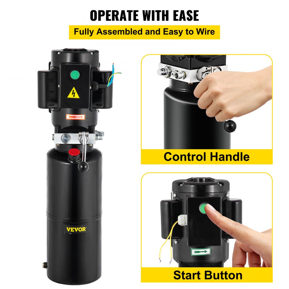 110V 2.64 Gallon Hydraulic Power Unit Automotive Hydraulic Pump Dump Trailer Vehicle Mounted Lifter Auto Shop Repair Car Lift Power Unit for Two and Four Post Lift Auto Hoist