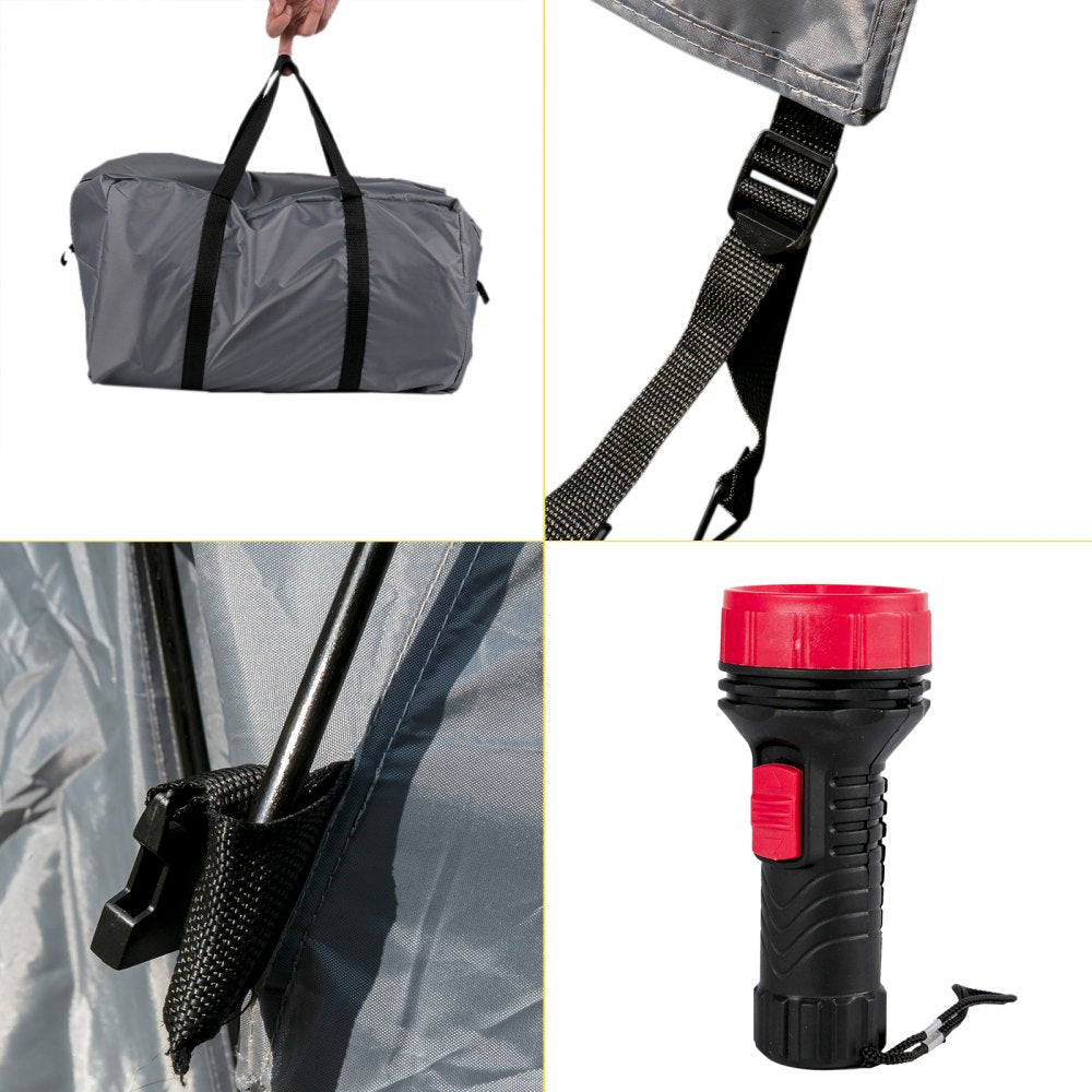 Truck Tent 5-5.2’ Truck Bed Tent, Full-Size Pickup Tent, Waterproof Truck Camper, 2 Mesh Windows, Easy To Setup Truck Tents For Camping, Hiking, Fishing, Grey Color