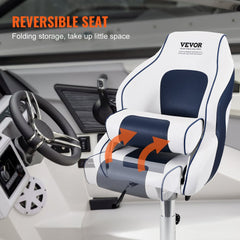 Captain Bucket Seat Boat Seat, Flip Up Boat Seat, with Thickened Sponge Padding, Flip-up Bolster Boat Captain Chair for Fishing Boat, Sightseeing Boat, Speedboat, Canoe, 1-Piece