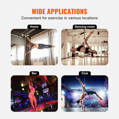 Professional Spinning Static Dancing Pole Kit | Portable Fitness Pole with 45mm Heavy-Duty Stainless Steel, Height Adjustable, Home Gym & Club Use