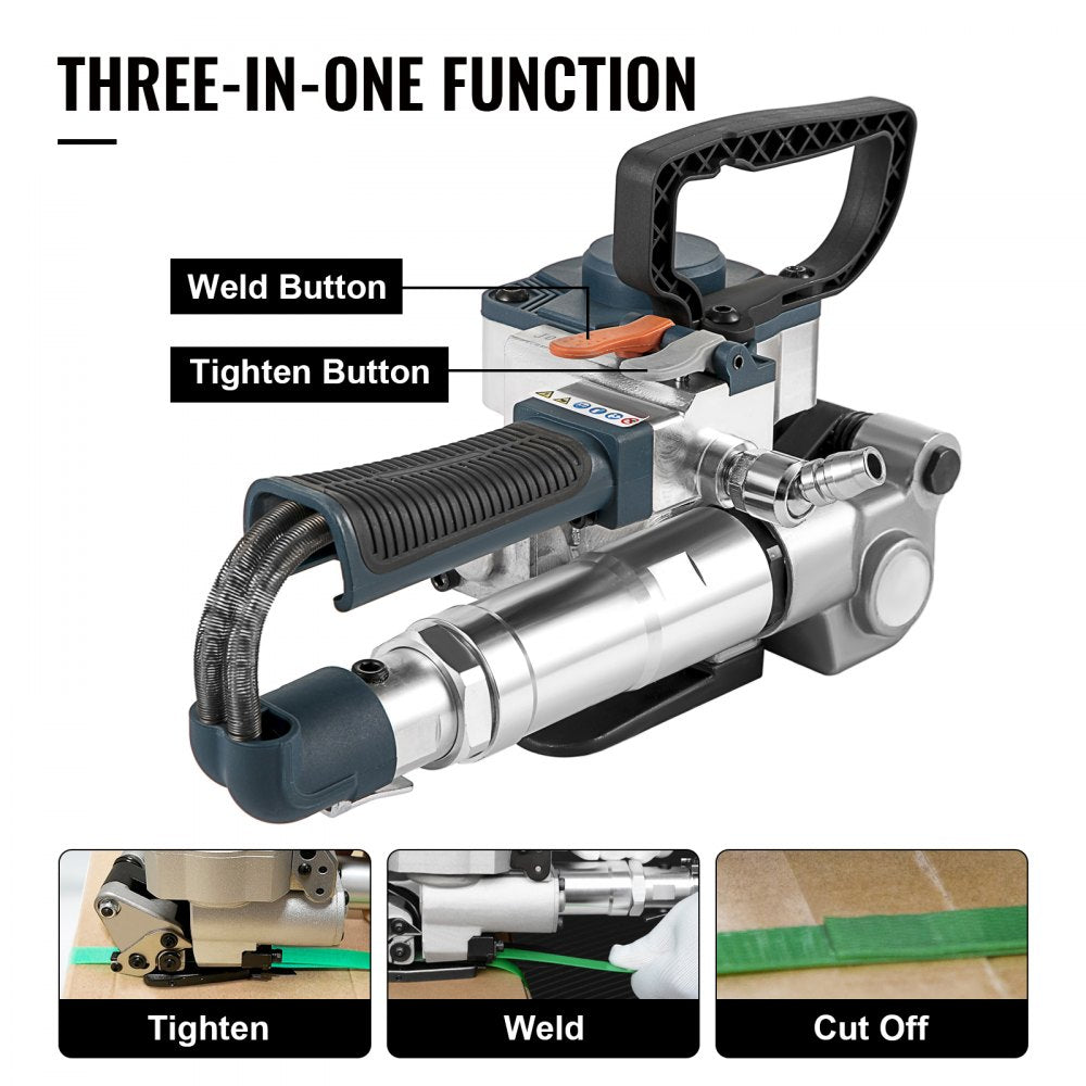 Pneumatic Strapping Tool B19 Hand Held Strapping Machine with 3500N Max Tension Pneumatic Strapping Machine for 1/2``-3/4`` PP/PET Belt