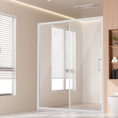 Semi-frameless Shower Door 57.7-59" x 70" SGCC Tempered Glass 1/4" Chrome