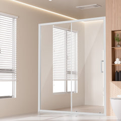 Semi-frameless Shower Door 57.7-59" x 70" SGCC Tempered Glass 1/4" Chrome