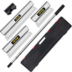 Skimming Blade Set,10"+24"+32" Blades + 35"-78" Extension Handle，European Stainless Steel Construction Knife, Aluminum Blade Profile Smoothing Knockdown Spatula for Gyprock/Drywall/Wall-Board