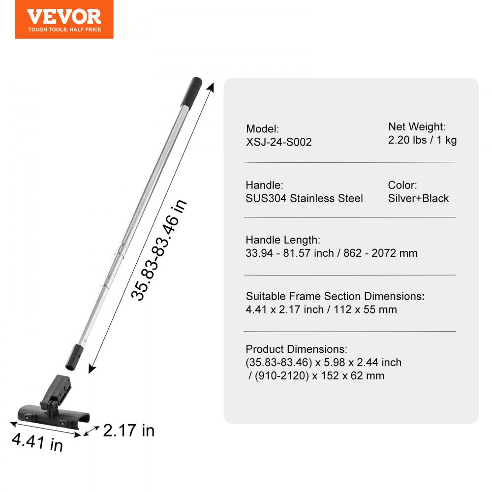 A silver and black drywall skimming kit with an adjustable handle and fixator.