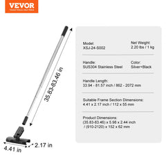 A silver and black drywall skimming kit with an adjustable handle and fixator.