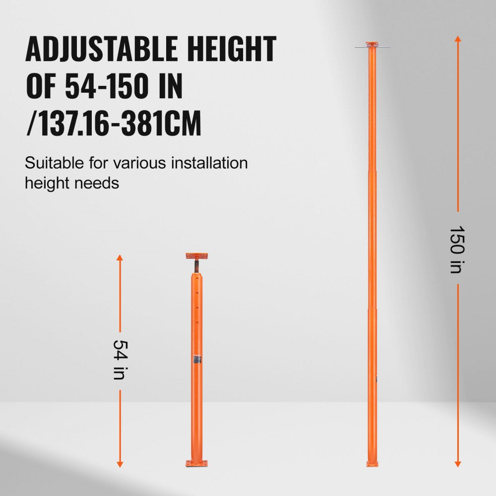 Adjustable Floor Jack Post House Floor Leveling Lift 54"-150" Height Range