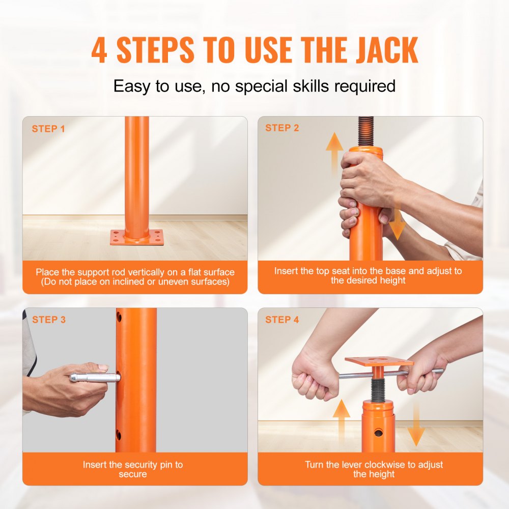 Adjustable Floor Jack Post House Floor Leveling Lift 56"-100" Height Range