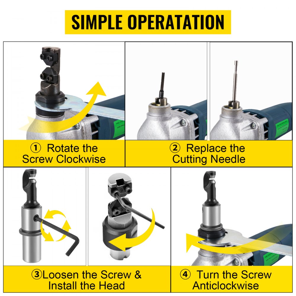 Sheet Metal Nibbler 380W, Electric Metal Nibbler 1800RPM High Speed Rotor 0.07in/1.8mm, Metal Nibbler Cutter w Replaced Blades Storage Case for Cutting Stainless Steel, Aluminium, Plastic