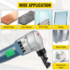 Sheet Metal Nibbler 380W, Electric Metal Nibbler 1800RPM High Speed Rotor 0.07in/1.8mm, Metal Nibbler Cutter w Replaced Blades Storage Case for Cutting Stainless Steel, Aluminium, Plastic