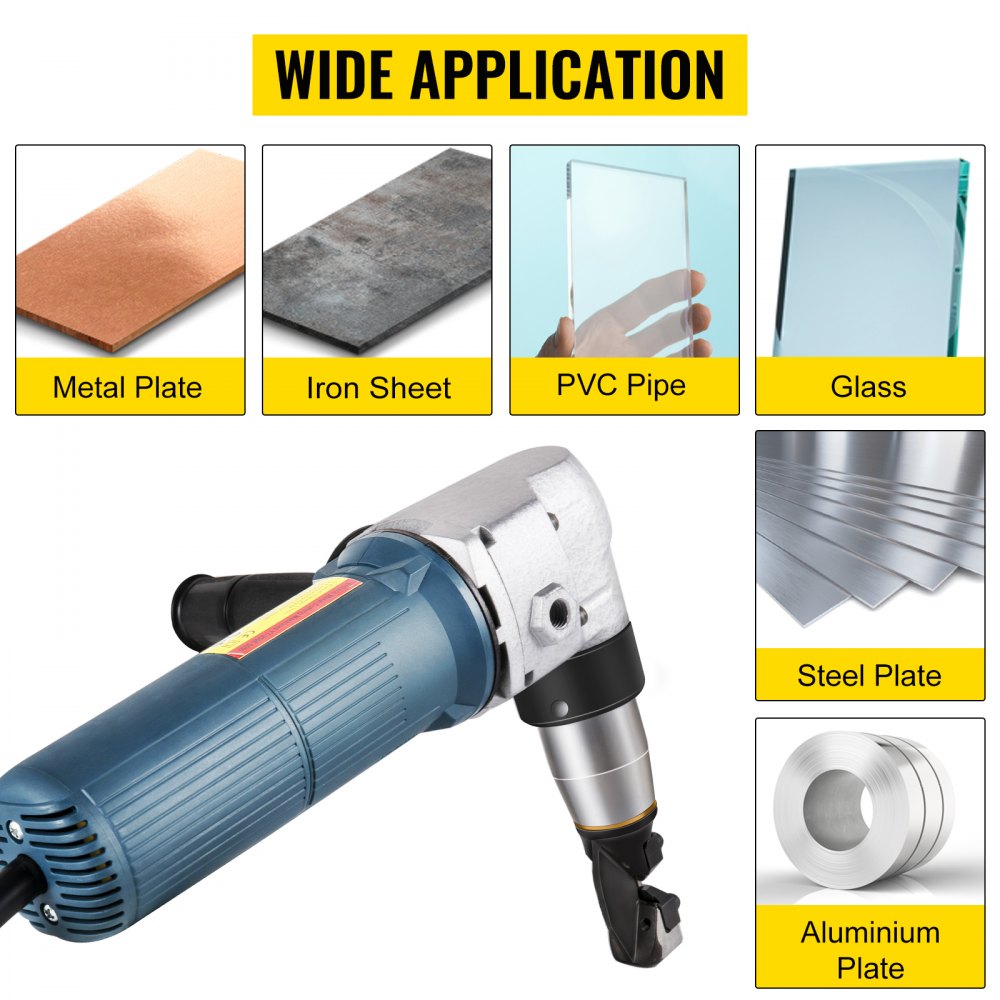 Bostome Electric Metal Nibbler with 625W motor, 1000RPM, and 4mm cutting capacity.