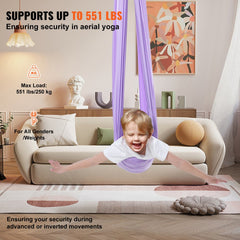Sensory Swing for Kids, 3.1 Yards, Therapy Swing for Children with Special Needs, Cuddle Swing Indoor Outdoor Hammock for Child & Adult with Autism, ADHD, Aspergers, Sensory Integration, Purple