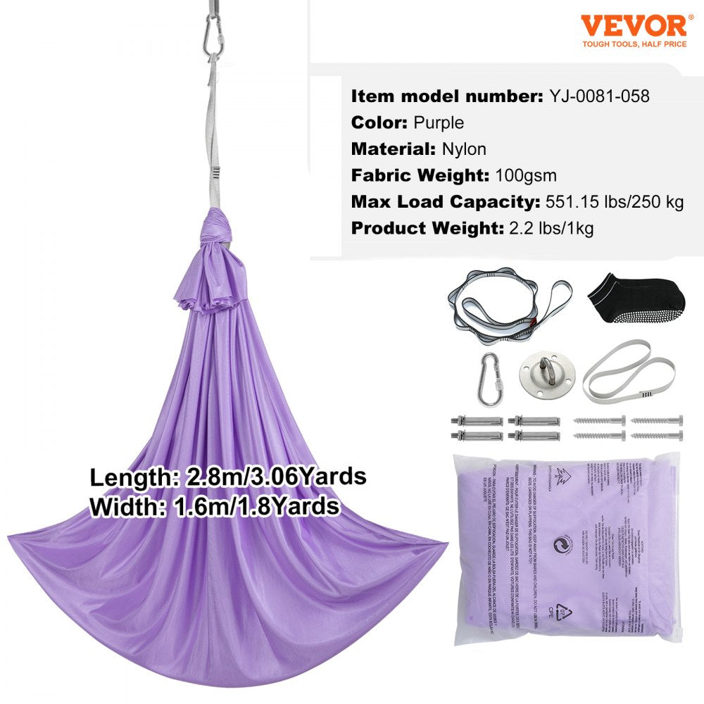 Sensory Swing for Kids, 3.1 Yards, Therapy Swing for Children with Special Needs, Cuddle Swing Indoor Outdoor Hammock for Child & Adult with Autism, ADHD, Aspergers, Sensory Integration, Purple