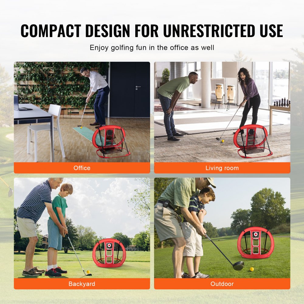 Golf Chipping Net, Pop Up Golf Practice Net, Portable Indoor Outdoor Home Golf Hitting Aid Net with Target and Carry Bag, for Backyard Driving Training Swing, Gift for Men, Golf Lover, Red